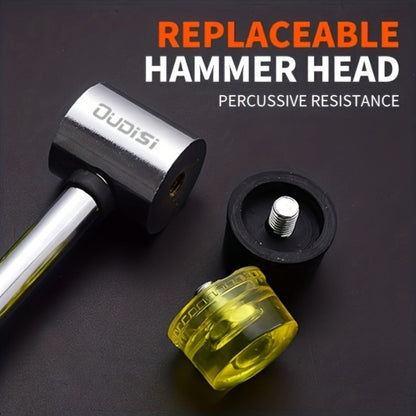 Double-Head Rubber Mallet – Plastic Installation Hammer with Rubber Handle, Rebound-Proof Soft Mallet for Floor Installation, Tile, Jewelry, Leather Crafts & Woodworking (25/30/35/40mm)