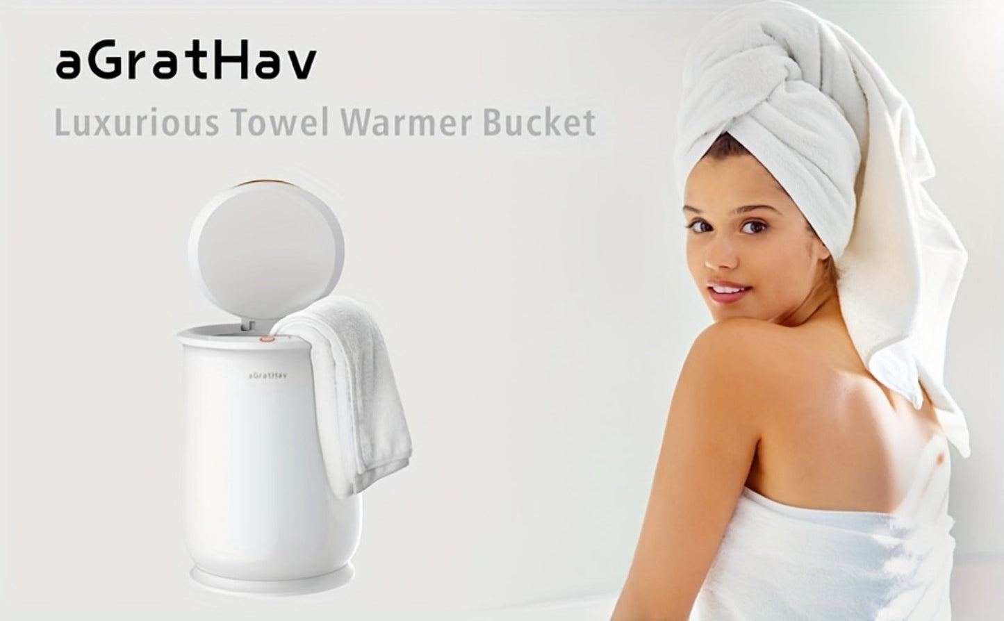 Electric Towel Warmer Bucket Ultra Large Capacity Fits Two 40x70 Towels ETL FCC Certified 1-Min Heat Auto Shut-Off Silent Spa Bathroom Heater Lavender Disc Gift