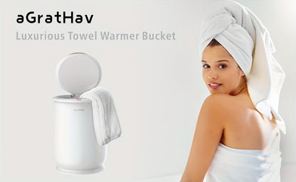 Electric Towel Warmer Bucket Ultra Large Capacity Fits Two 40x70 Towels ETL FCC Certified 1-Min Heat Auto Shut-Off Silent Spa Bathroom Heater Lavender Disc Gift