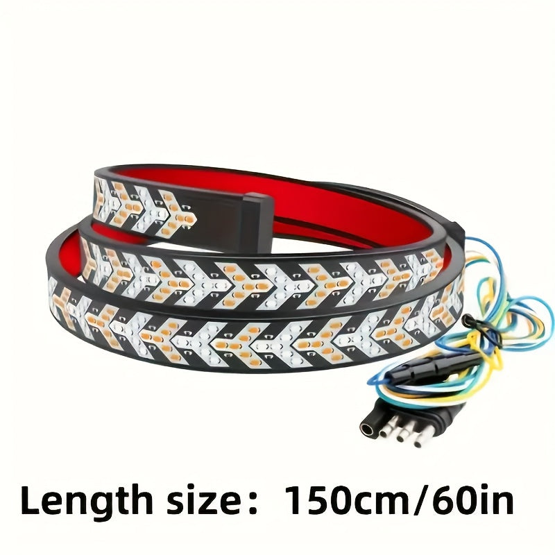 60 Inch Arrow LED Tailgate Light Strip for Trucks - Super Bright White & Amber Light, 12V DC, Easy to Install, Vehicle Use, Without Battery