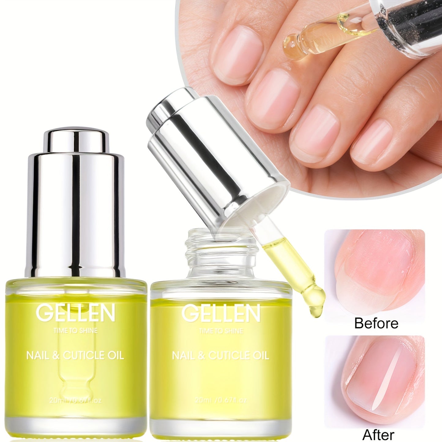 Cuticle Oil Treatment Set 2pcs 0.68oz Each Nourishing Hydrating — Moisturizer for Dry Cracked Cuticles & Brittle Nails, Strengthening Nail Care Pen for Women, Christmas Birthday Gift