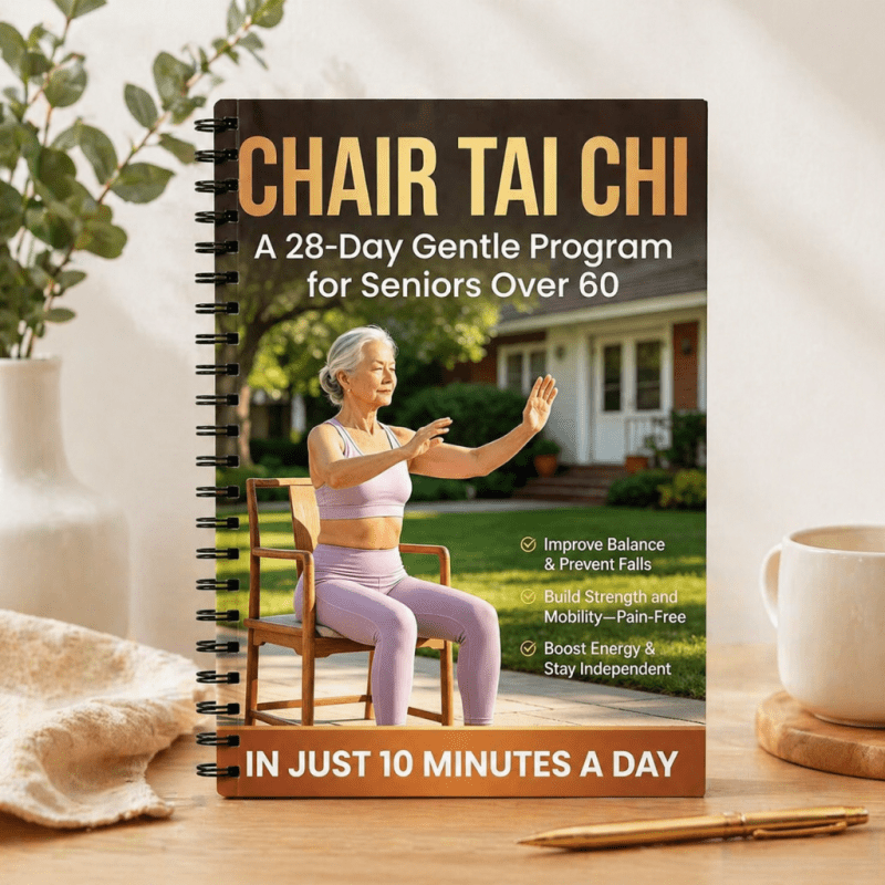 Chair Tai Chi Book for Seniors Over 60 – 28-Day Gentle Daily Program, Spiral-Bound Seated Exercise Guide for Balance Training, Fall Prevention, Strength & Mobility, Low-Impact Fitness Routine