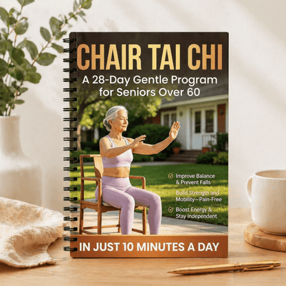 Chair Tai Chi Book for Seniors Over 60 – 28-Day Gentle Daily Program, Spiral-Bound Seated Exercise Guide for Balance Training, Fall Prevention, Strength & Mobility, Low-Impact Fitness Routine