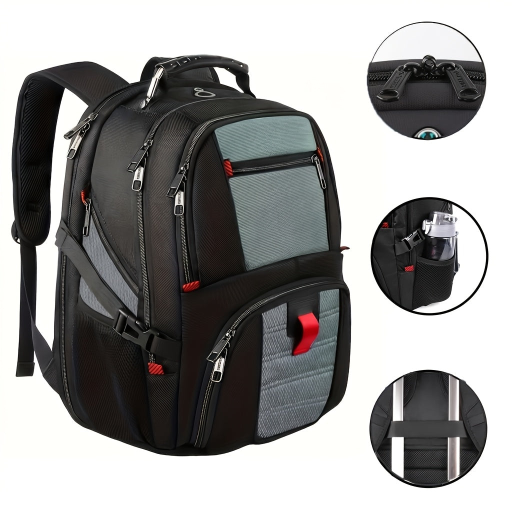 Large Laptop Backpack 50L – Fits 17 Inch Computer, Airline Approved Carry On, 3-Compartment Travel & College Backpack for Men Women | 8 Colors, Breathable Mesh Straps