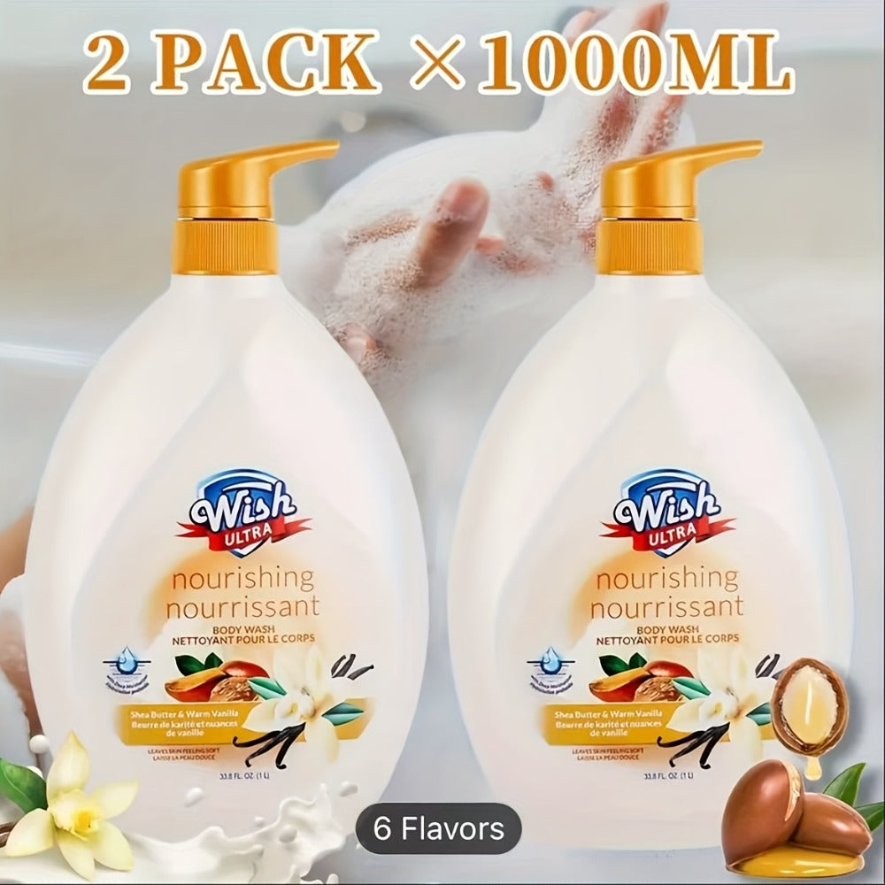Vitamin E Body Wash for Women & Men Deep Cleansing Blackhead Removal Dead Skin Exfoliating Long-Lasting Fragrance Shower Gel Multiple Scents Cucumber Melon Peach Coconut Shea Butter Single & 2-Pack