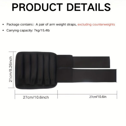 Adjustable Wrist Straps with Detachable Ankle Weights 2pcs | Unisex Nylon Fitness Bands for Strength Training Jogging Running | Versatile Weightlifting Workout Accessories Black