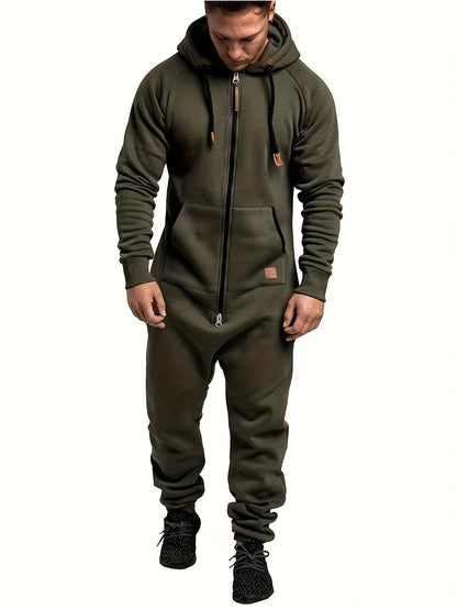 Men's Hooded Coveralls - Full-Zip One-Piece Design Style 3013