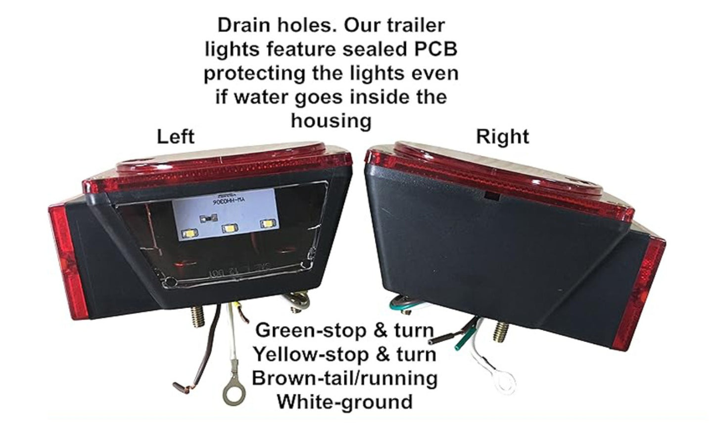 12V LED Trailer Tail Lights Kit - Stop, Turn Signal, Brake & License Plate Light for Trailers Under 80" - Boat, RV, Camper, Truck
