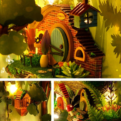 DIY Book Nook Kit Miniature Tiny House Model – Multicolor Bookshelf Insert Home Decoration Craft Set No Battery or Glue Needed, Creative Gift for Book Lovers Teens & Adults Ages 14+ Christmas Birthday