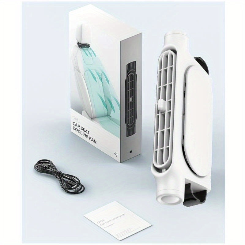 No More Sweltering Rides! 2X Faster Cooling! Car USB Fan - Stay Ice Cool in Traffic (Fits ALL Vehicles) Bladeless Car Air Conditioning Fan|3-Speed Silent Cooling, Car Seat Fan, Free USB Charging Cable