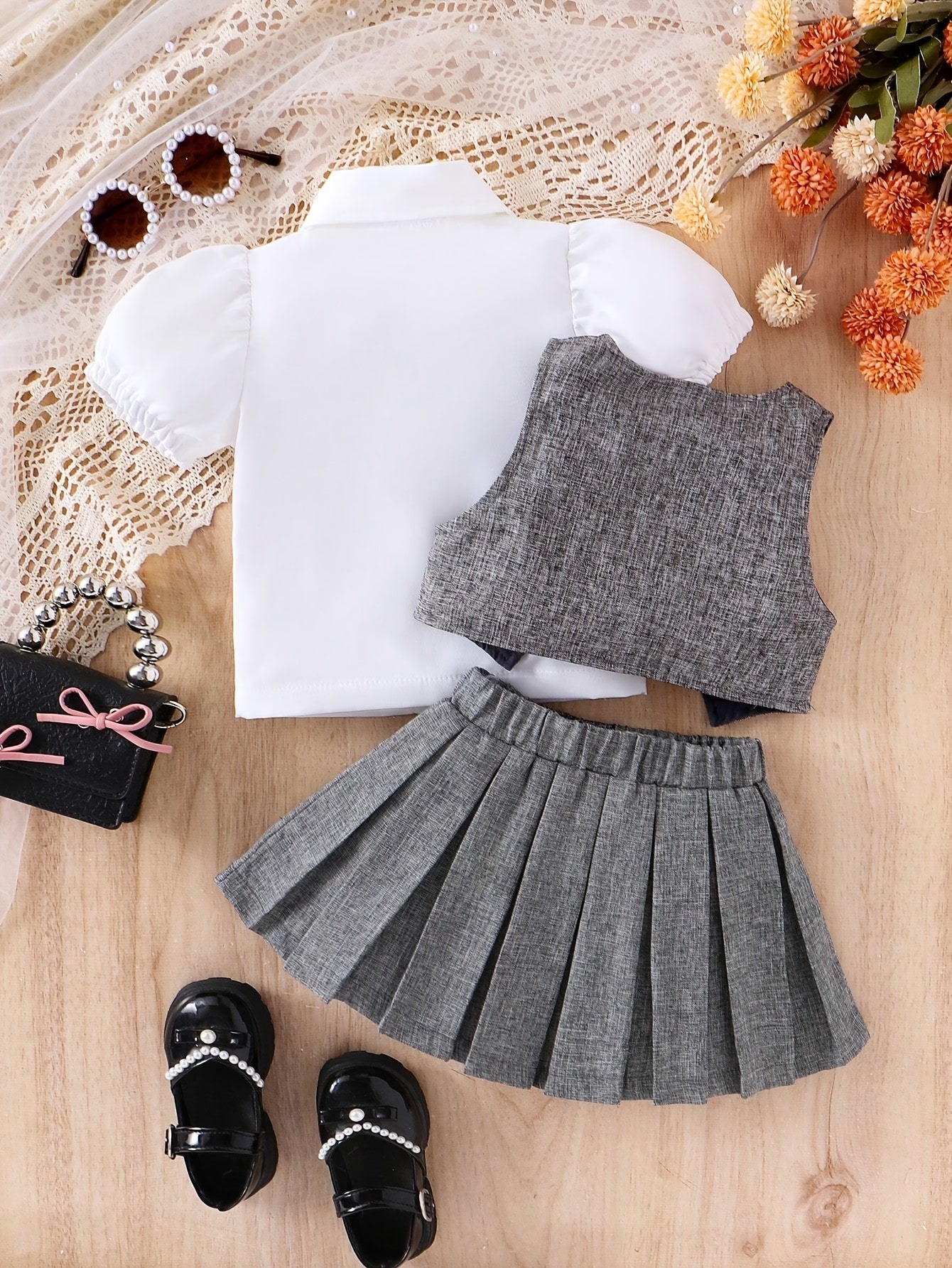 Baby Girl Casual Outfit Set - Short Sleeve