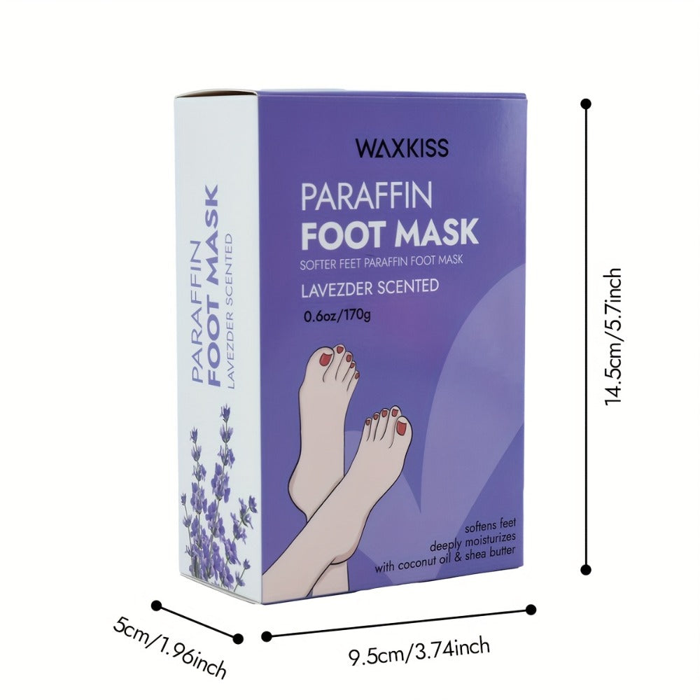 Paraffin Wax Moisturizing Hand & Foot Mask WAXKISS - Non-Greasy Skin Softening Treatment Lavender & Grapefruit Scent - Portable Spa Mask for Dry Cracked Hands Feet Skin Elasticity Women