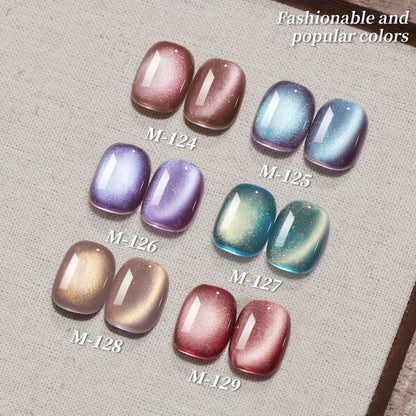Magnetic Cat Eye Gel Nail Polish Set 6 Colors Aurora Dopamine Bubble Summer - Color Shifting Shiny Luster Soak-Off UV LED Salon Quality Nail Art Kit for Women Spring Summer Trending Shades