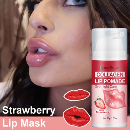 Lip Pomade Collagen 30g Moisturizing Plumping Lip Essence — Deep Hydration Day & Night Lip Care Nourishes Repairs Dry Chapped Lips Long-Lasting Clear Glossy Finish All Skin Types