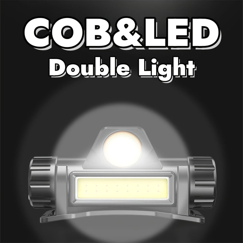 Rechargeable Headlamp 4 Pack, COB LED Head Lamp with Magnetic Base, USB Rechargeable Super Bright Headlight, Hands-Free Work Light for Camping Hiking Fishing Running Cycling, Hard Hat Clip Included