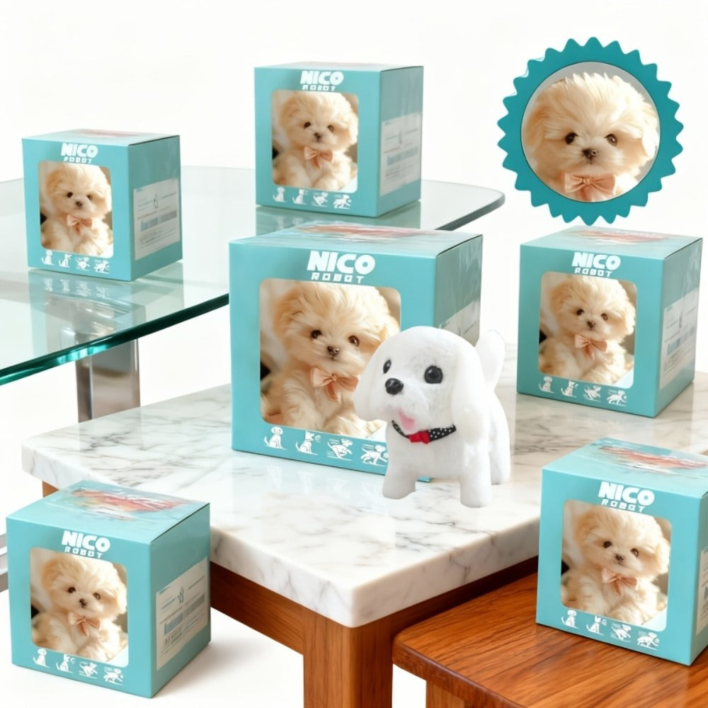 Walking Dog Toy for Kids Soft Furry Interactive Puppy That Walks and Barks with Ribbon Electronic Pet Toy for Boys Girls Toddlers Birthday Christmas Gift Animal Lovers