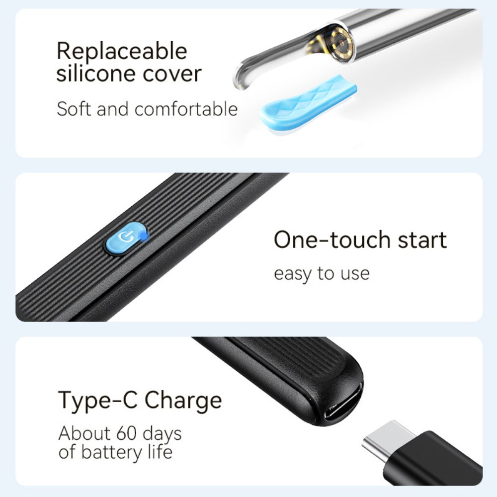 Visual Ear Pick Set 7-Piece Earwax Removal Tool with Camera and Light – Ear Pick Covers Included, Compatible with All Smartphones, Safe Home Ear Cleaning Kit for Adults
