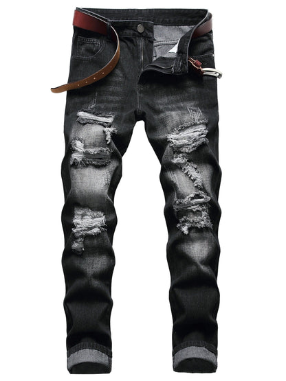 Men's Slim Fit Jeans - Classic Wash Distressed Weekend