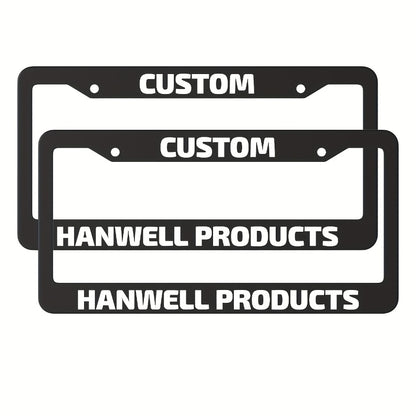 Custom License Plate Frame – 6 Font Styles, Heavy-Duty Weather-Resistant Car Tag Holder, Personalized Front & Rear License Plate Border Cover