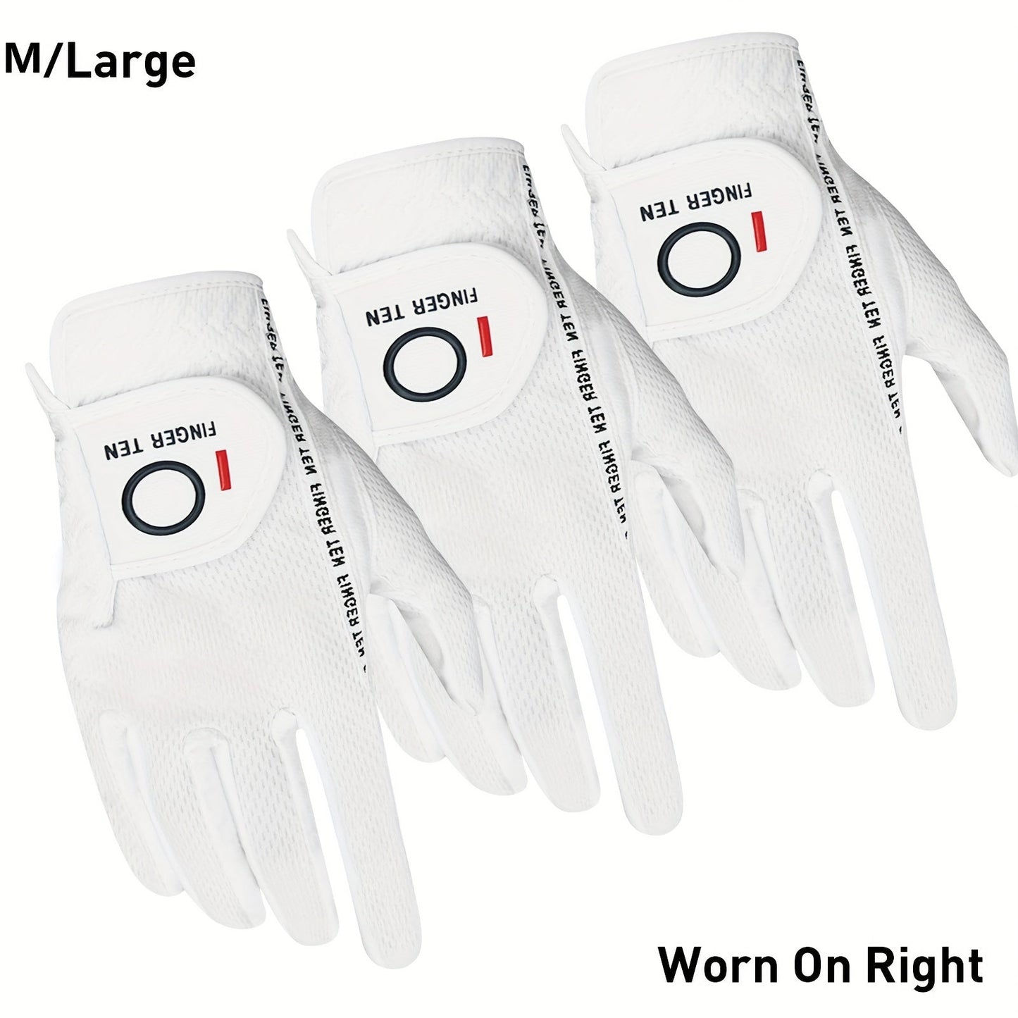 Wet Weather Golf Gloves Rain Grip 3-Pack for Men | Breathable Water-Resistant Golf Gloves for Left & Right Hand – Durable Comfortable Fit in Hot & Wet Conditions (Black, Gray, White | S–3XL)