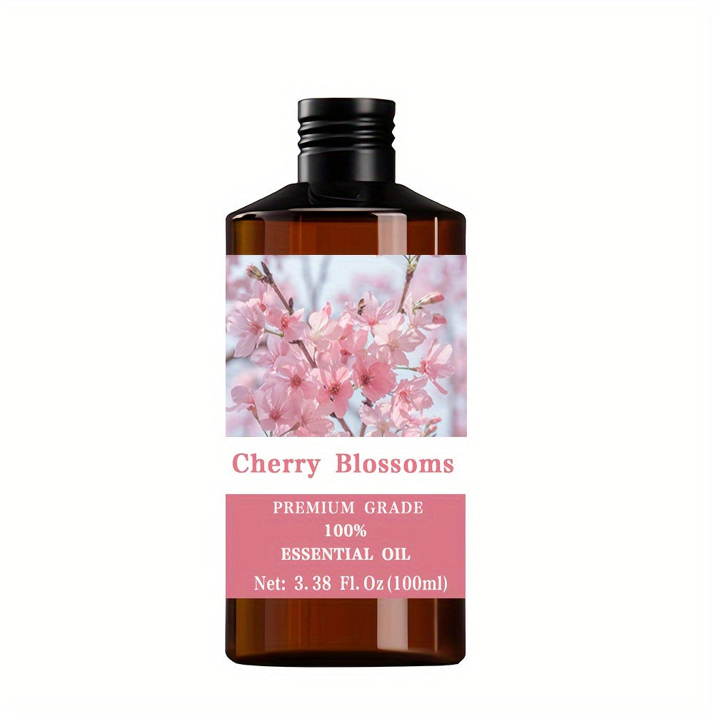 Cherry Blossom Essential Oil 100% Pure Therapeutic Grade Moisturizing Aromatherapy Diffuser – Skin Hair Nail Care Massage Relaxation Meditation Gift for Men Women 100ml 3.38oz