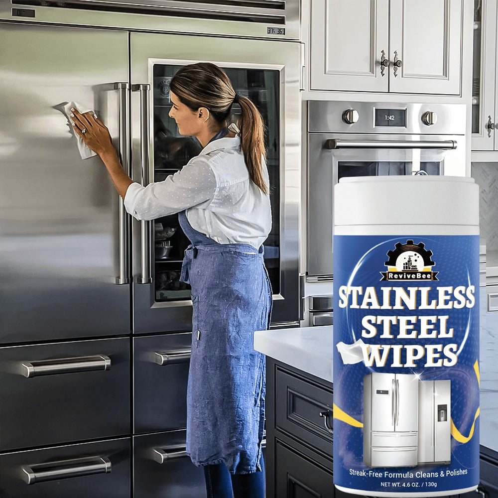 Stainless Steel Cleaning Wipes Kitchen 1 or 2 Barrel - Gentle Formula Safe for Hands, Quick Deep Cleaning of Stainless Steel Appliances Surfaces Sinks & Cookware, Streak-Free Kitchen Cleaning Wipes