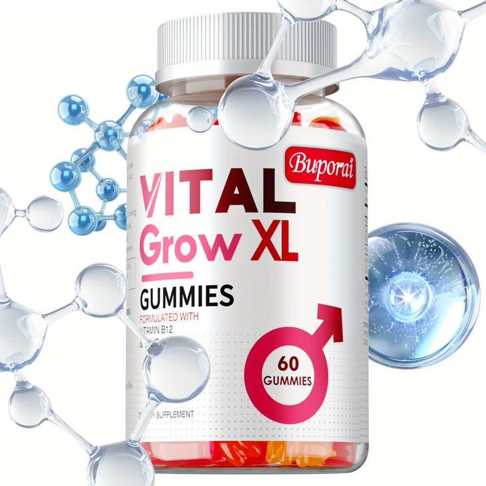 Men's Vitality Gummies 60ct – Sodium, Calcium & Magnesium Formula – Daily Support for Male Health, Muscle Function & Energy – Easy-to-Take Wellness Gummies for Men