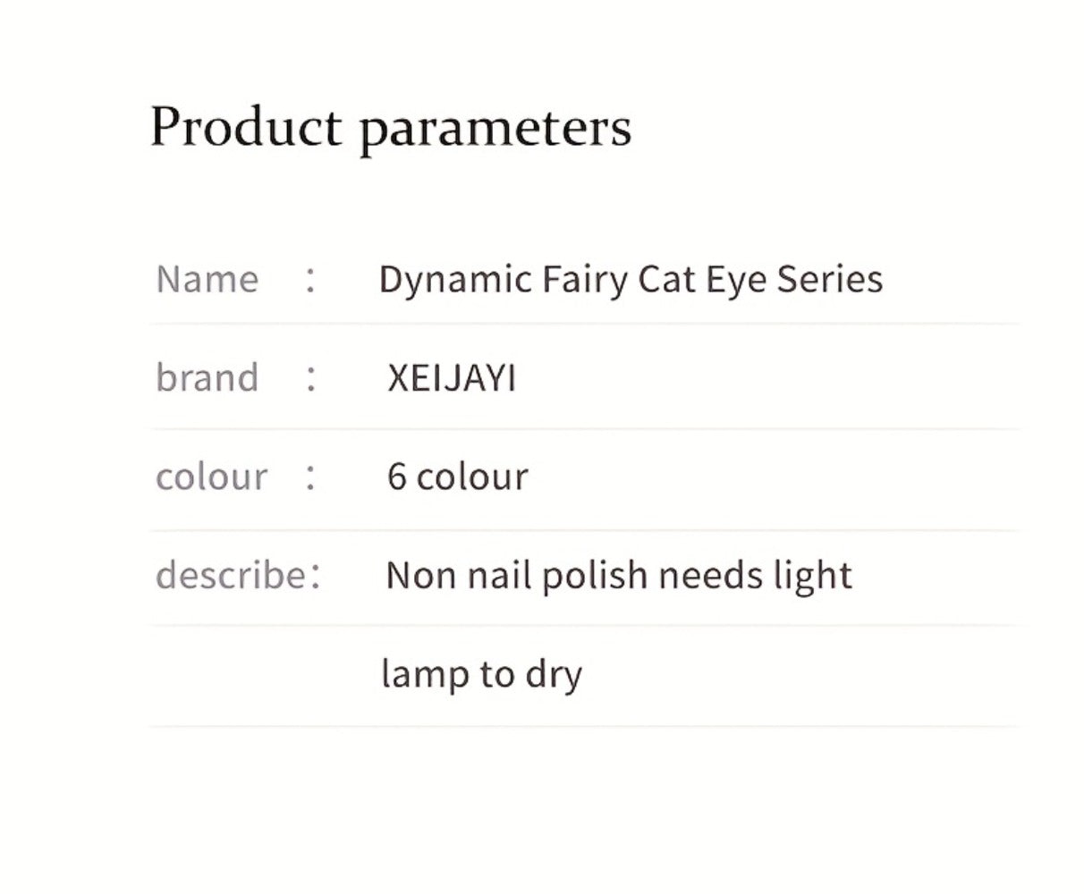 Cat Eye Gel Polish Set 6 Colors Holographic Magnetic — Dynamic Elf Reflective Soak Off UV LED Nail Gel 0.51oz Each | Multidimensional Light-Shifting Sparkle for Salon & Home Nail Art | Long-Lasting Chip-Resistant