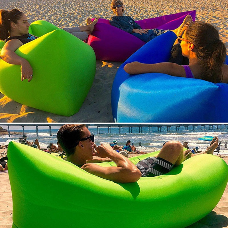 Inflatable Air Sofa Outdoor Camping Lounger 440LB Heavy Duty Quick Inflate Portable Lazy Bag Sofa Bed with Carry Bag Lightweight Compact for Beach Hiking Music Festival Travel 6 Colors
