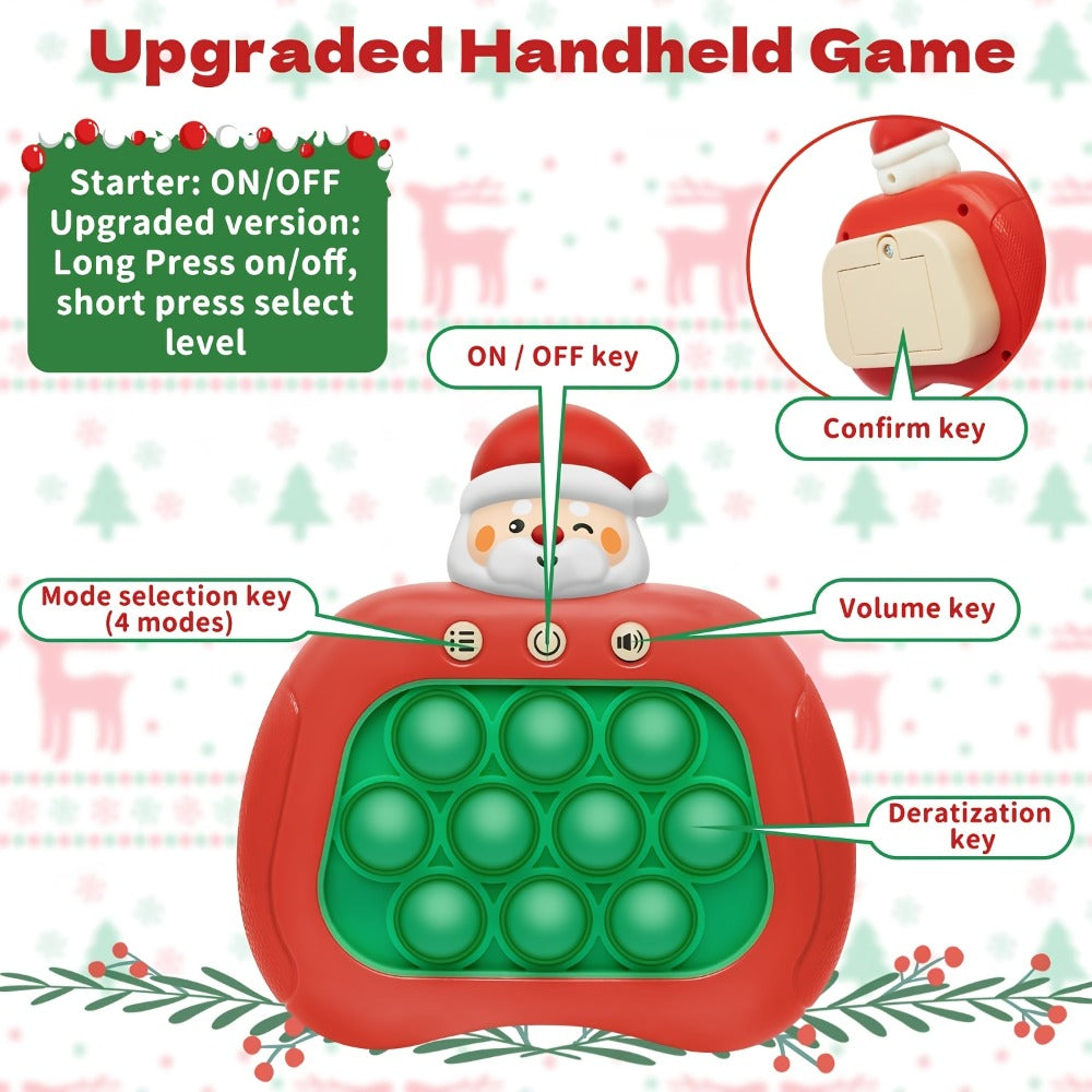 Santa Claus Pop Up Brain Game Toy for Kids – Interactive Click Music Memory Training Toy to Boost Focus Logic Animal Shaped Christmas Gift for Boys Girls
