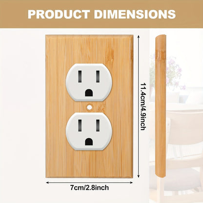 Wood Light Switch Panel Covers Set of 10 – Bamboo Solid Wood Socket Plates 4.5x2.76in, Double Hole, for Bedroom Kitchen Home Wall Decor