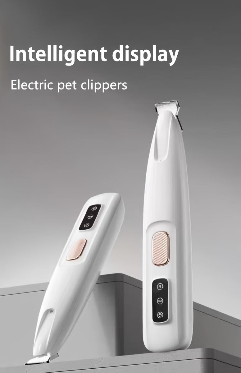 Pet Grooming Clippers USB & Battery Powered - Low Noise Electric Hair Trimmer for Cats Small Dogs, Cordless Rechargeable Pet Clipper for Face Paws Body, Portable Travel Grooming Tool, White