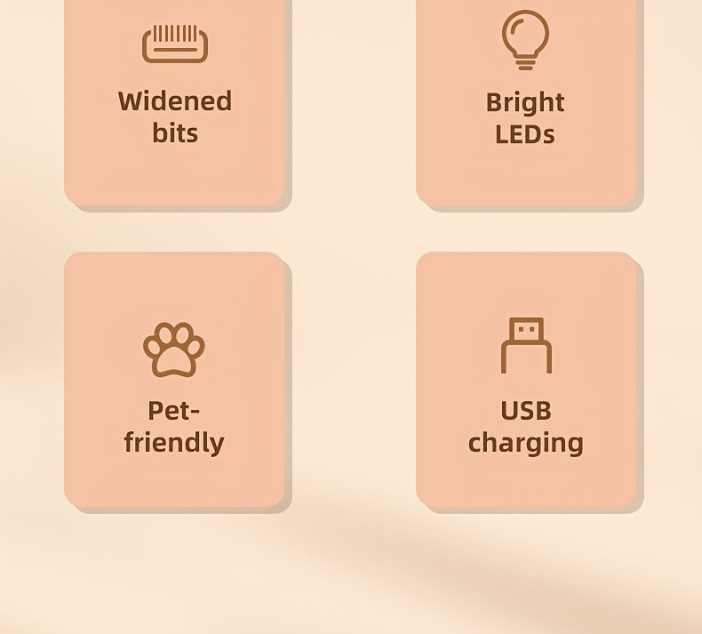 Pet Grooming Clippers USB & Battery Powered - Low Noise Electric Hair Trimmer for Cats Small Dogs, Cordless Rechargeable Pet Clipper for Face Paws Body, Portable Travel Grooming Tool, White