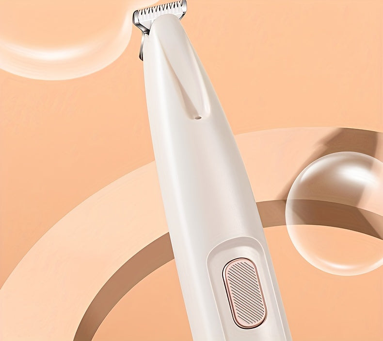 Pet Grooming Clippers USB & Battery Powered - Low Noise Electric Hair Trimmer for Cats Small Dogs, Cordless Rechargeable Pet Clipper for Face Paws Body, Portable Travel Grooming Tool, White