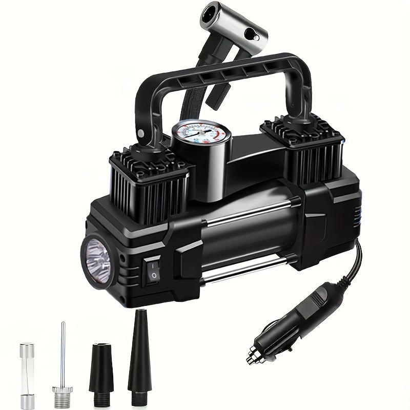 Portable Tire Inflator, 12V 150 PSI, Handheld Pump with Digital Pressure Gauge, for Car, Motorcycle, Bicycle, Balls, And Sports Equipment, Cars, Inflatable Mats, Swimming Rings, Kayaks, Without Battery