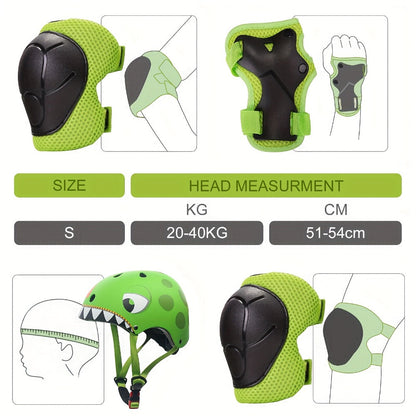 Kids Bike Helmet with Knee and Elbow Pads – Adjustable Protective Gear Set for Ages 5-14, Lightweight 350g with Ventilation, for Bike Scooter Roller | Best Safety Gift for Boys and Girls