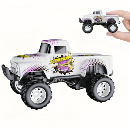 1:64 Scale Die-Cast RC Monster Truck 2.4GHz High-Speed Off-Road Vehicle with LED Headlights, Multiple Control Modes & Adjustable Speed – Toy Gift for Boys & Girls (5 Colors)
