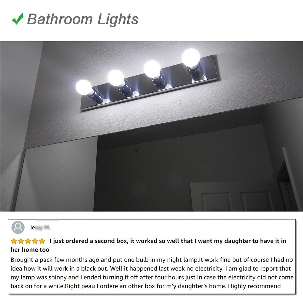 Rechargeable Emergency LED Light Bulb 12W 1100 Lumens 96W Equivalent with 800mAh Battery Backup – 6500K E26 E27 Base Non-Dimmable Auto-On Power Outage Bulb for Home Office Camping, 8-Pack