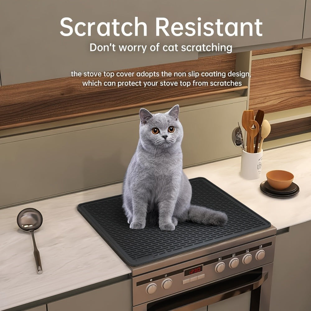 Silicone Stove Top Cover Mat 28"x20" - Heat Resistant Electric Stove Protector for Ceramic Glass Cooktop, Non-Slip Scratch Guard, Dishwasher Safe, Extra Large RV Range Cover, Multipurpose Kitchen Mat