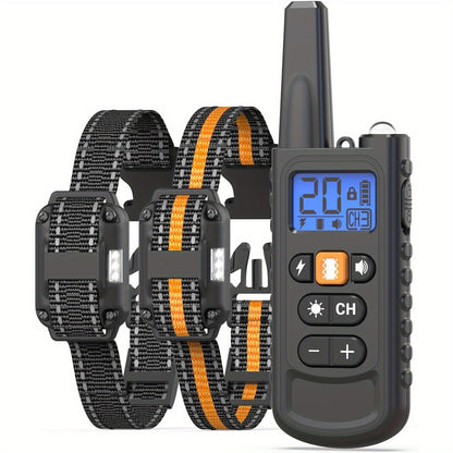 Dog Training Collar with Remote 3300ft Range 3 Modes Beep Vibration Safe Shock for 5-120lbs Dogs Rechargeable Waterproof E-Collar for 2 or 3 Dogs