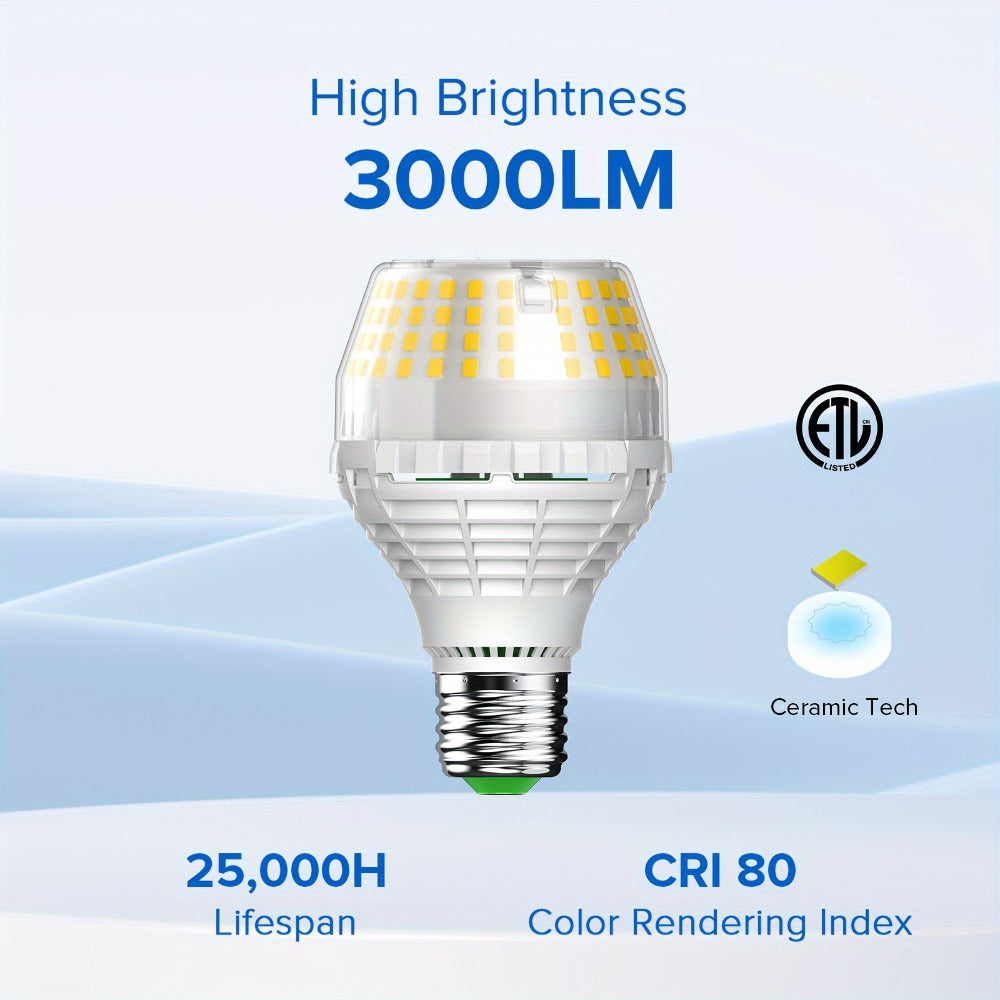 A19 LED Light Bulb 20W 3000 Lumens 250W Equivalent High Brightness Non-Dimmable – E26 Base 270 Degree Beam Angle 25000H Lifespan, 5000K Daylight & 3000K Warm White for Home Office Indoor Lighting
