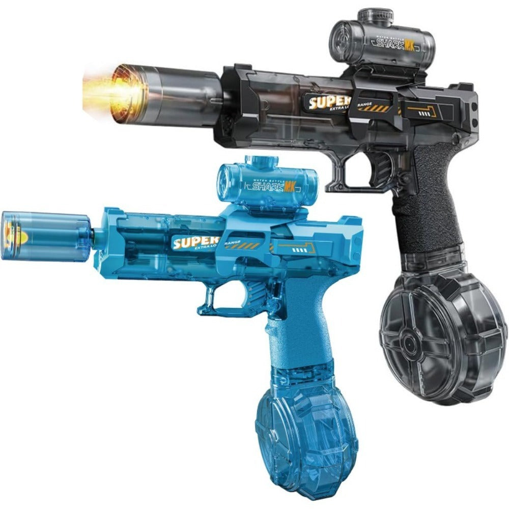 Kids Electric Water Gun with Large Capacity – Automatic Squirt Blaster for Boys & Girls, Outdoor Summer Toy for Swimming Pool Beach Lawn Backyard, Fun Birthday Party Gift, Black Blue