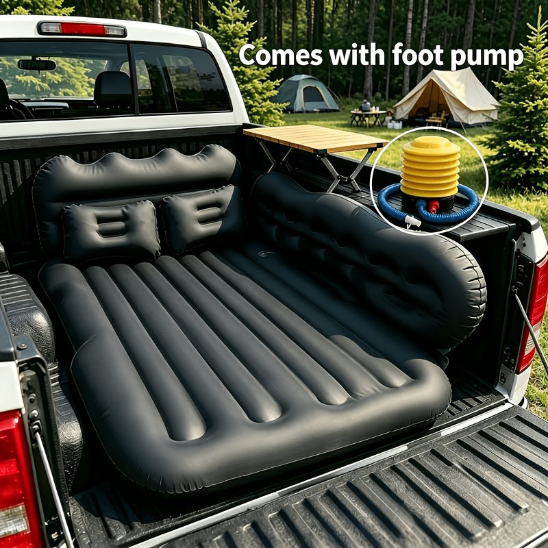 High-Value Thickened Car Inflatable Bed, Flocked Spine-Protective Comfortable Car Mattress, Car Additions, Universal for Sedans And Suvs, Quick Inflation with Pillow, Essential for Long Self-Drive Trips, Outdoor Camping Gear, Travel Rest Bed