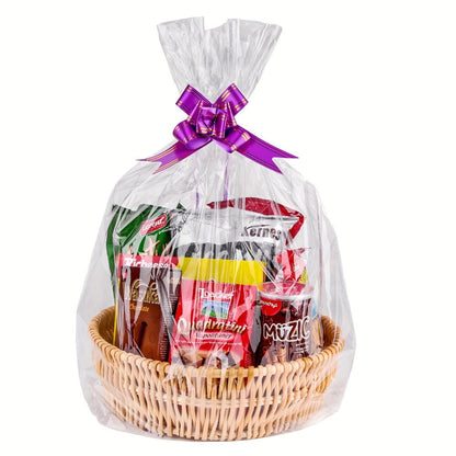Cellophane Bags 50-Pack Large 18x30 Inch Transparent Gift Basket Wrap Bags – Clear Cellophane Wrapping for Christmas, Holidays & Gift Packaging