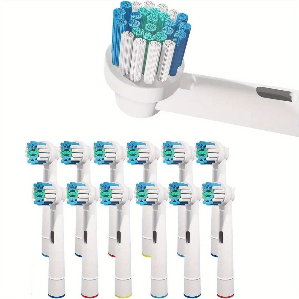 Replacement Toothbrush Heads Compatible with Oral-B Electric Toothbrush - 12 Pack Professional Brush Heads, Deep Clean Bristles, Plaque Removal, Fits Oral-B Pro, Vitality, CrossAction & Smart Series