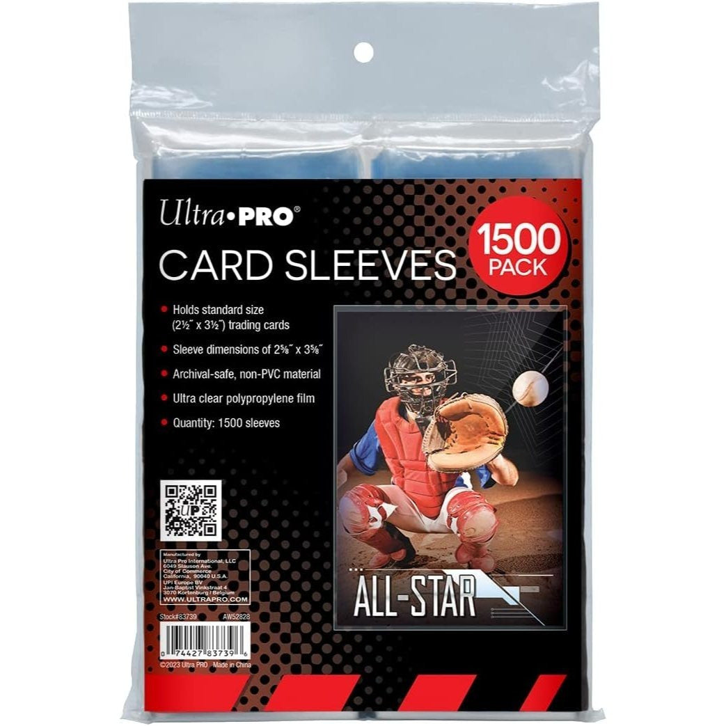 Trading Card Penny Sleeves 1500 Pack Standard Size 2.5x3.5 – Ultra Clear Protective Card Sleeves for Pokemon, Sports Cards, MTG, Yu-Gi-Oh, Baseball, Basketball, Football Cards