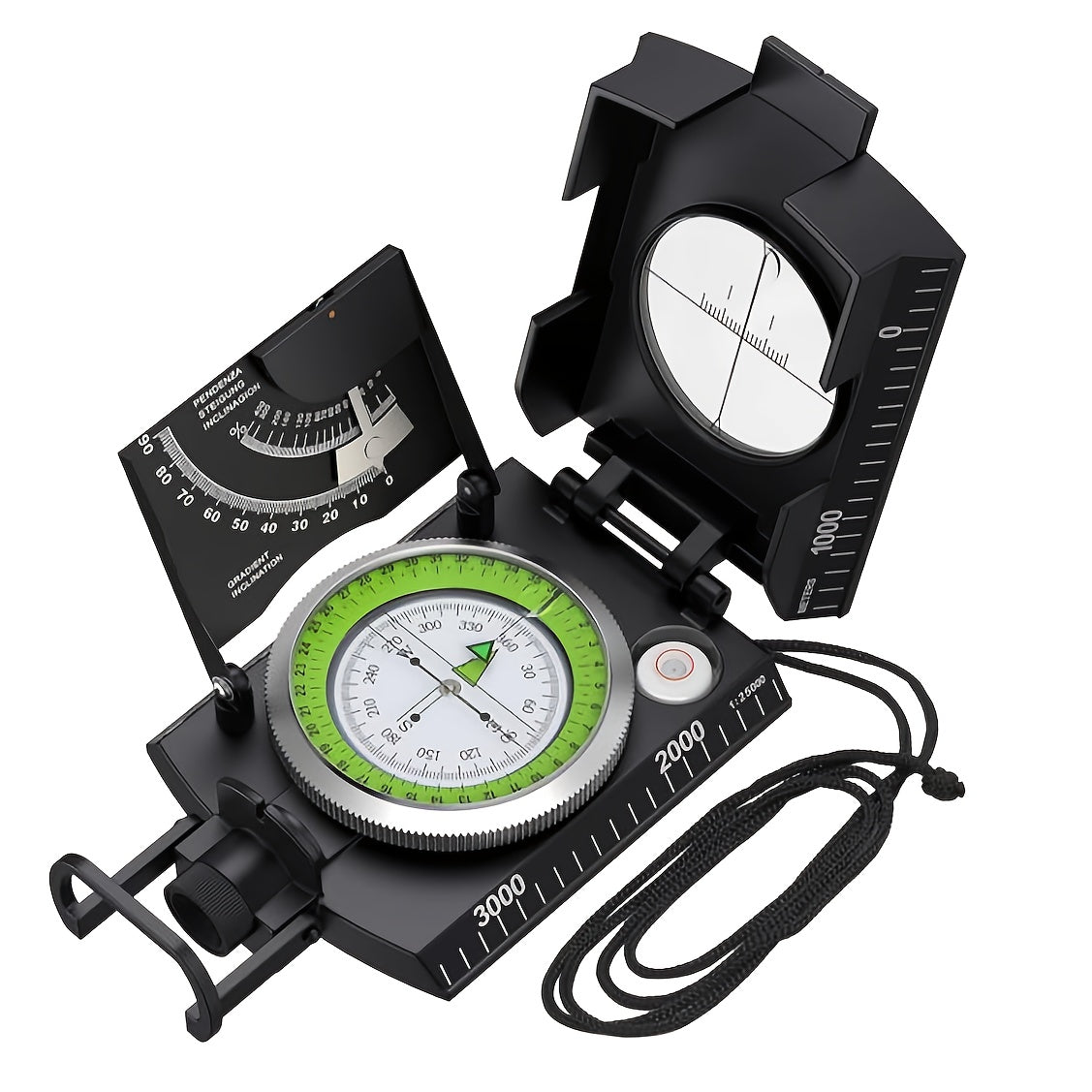 Sighting Compass with Inclinometer & Carrying Bag – Survival Navigation Tool for Camping, Hiking, Hunting & Geology