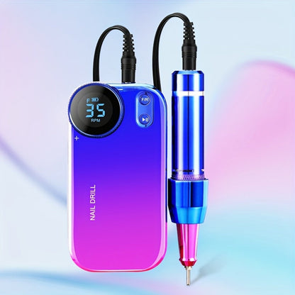 Electric Nail Polisher & Buffer Rechargeable High Power — Professional Manicure Pedicure Machine for Nail Buffing Polishing Dead Skin Callus Removal, Cordless Nail Shine Tool for Home & Salon, 5 Colors