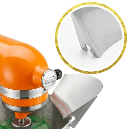 KitchenAid Pouring Chute Stainless Steel Stand Mixer Attachment - Universal Funnel Shield for Tilt-Head & Bowl-Lift 4.5-8 Qt, Anti-Splash Flour Dust Guard, Dishwasher Safe, Gift Box Included
