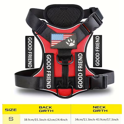 Service Dog Harness with 5 Patches – Reflective Adjustable Oxford Vest with Inner Mesh Layer, Service Dog ID System for Small Medium Large Dogs, XS–XL, 5 Colors